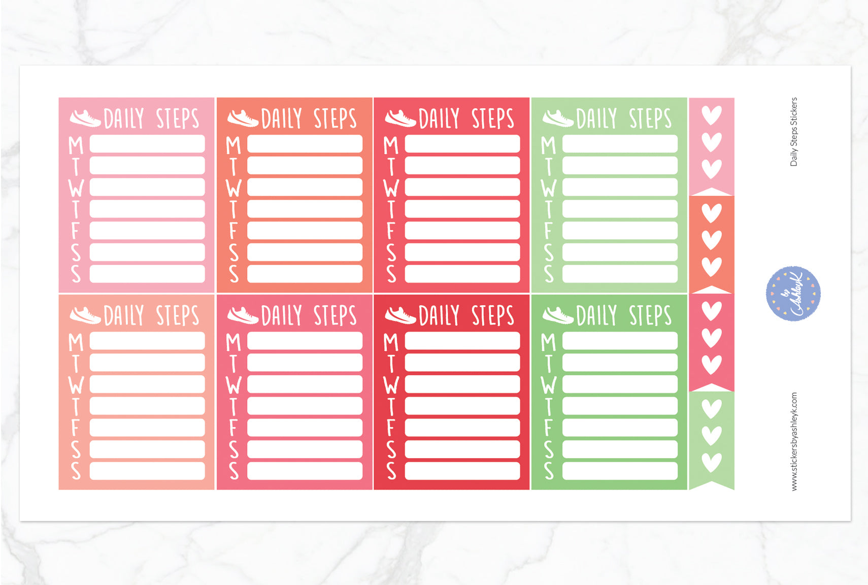 Daily Steps Stickers - Strawberry