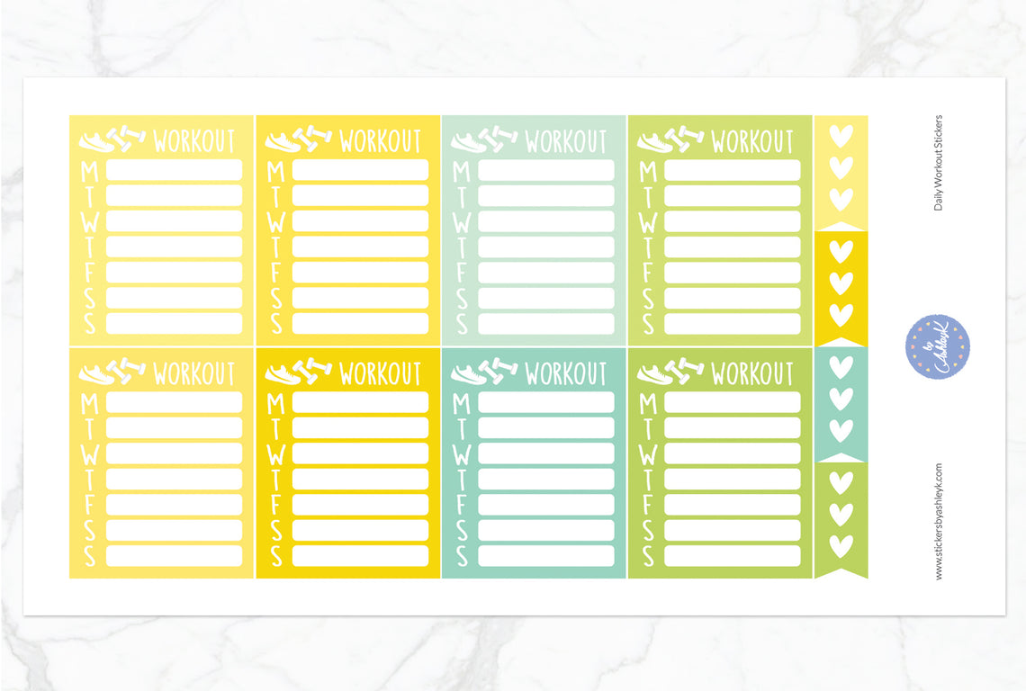 Daily Workout Stickers - Lemon&Lime