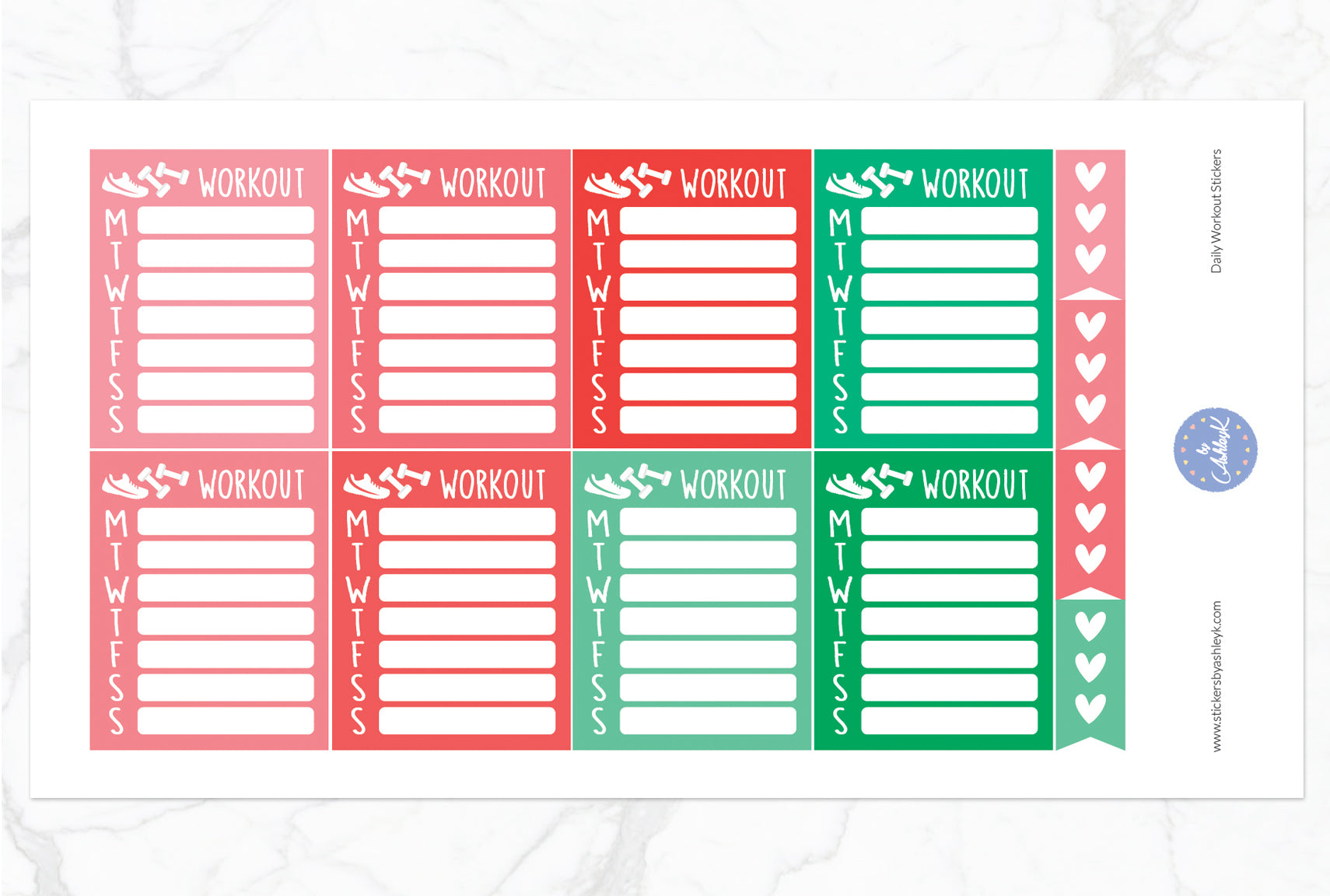 Daily Workout Stickers - Watermelon