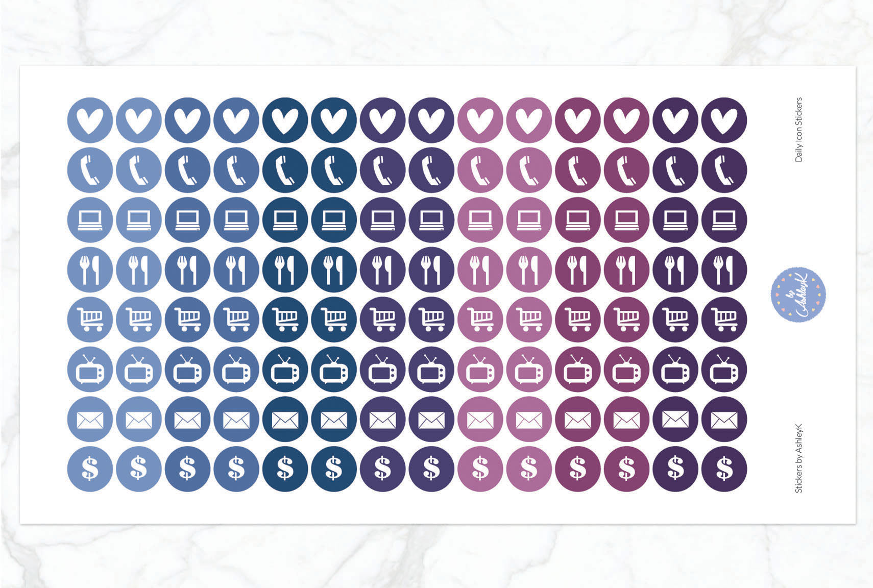 Daily Icon Stickers - Blueberry