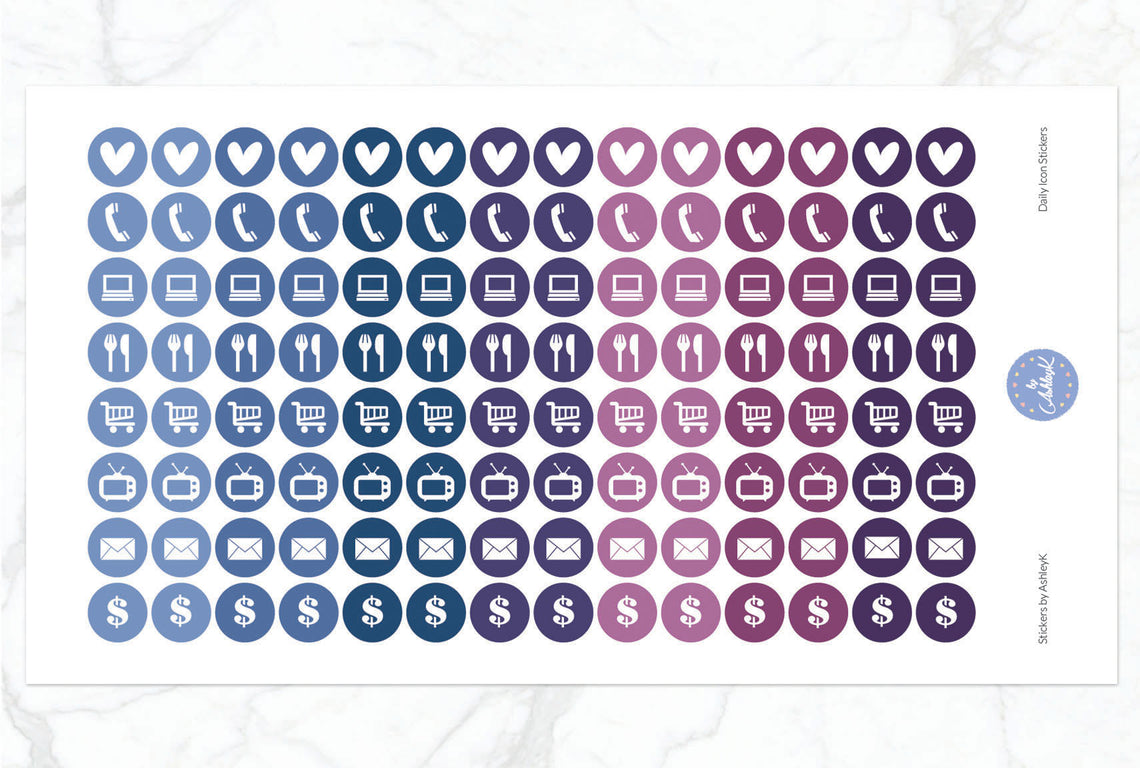 Daily Icon Stickers - Blueberry