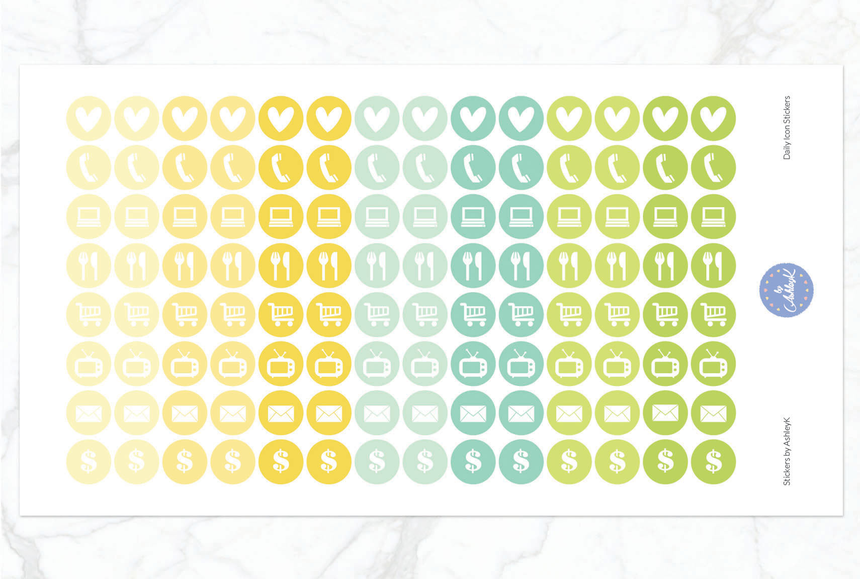 Daily Icon Stickers - Lemon&Lime
