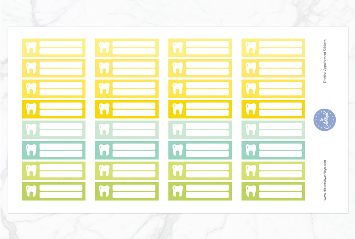 Dentist Appointment Stickers - Lemon&Lime