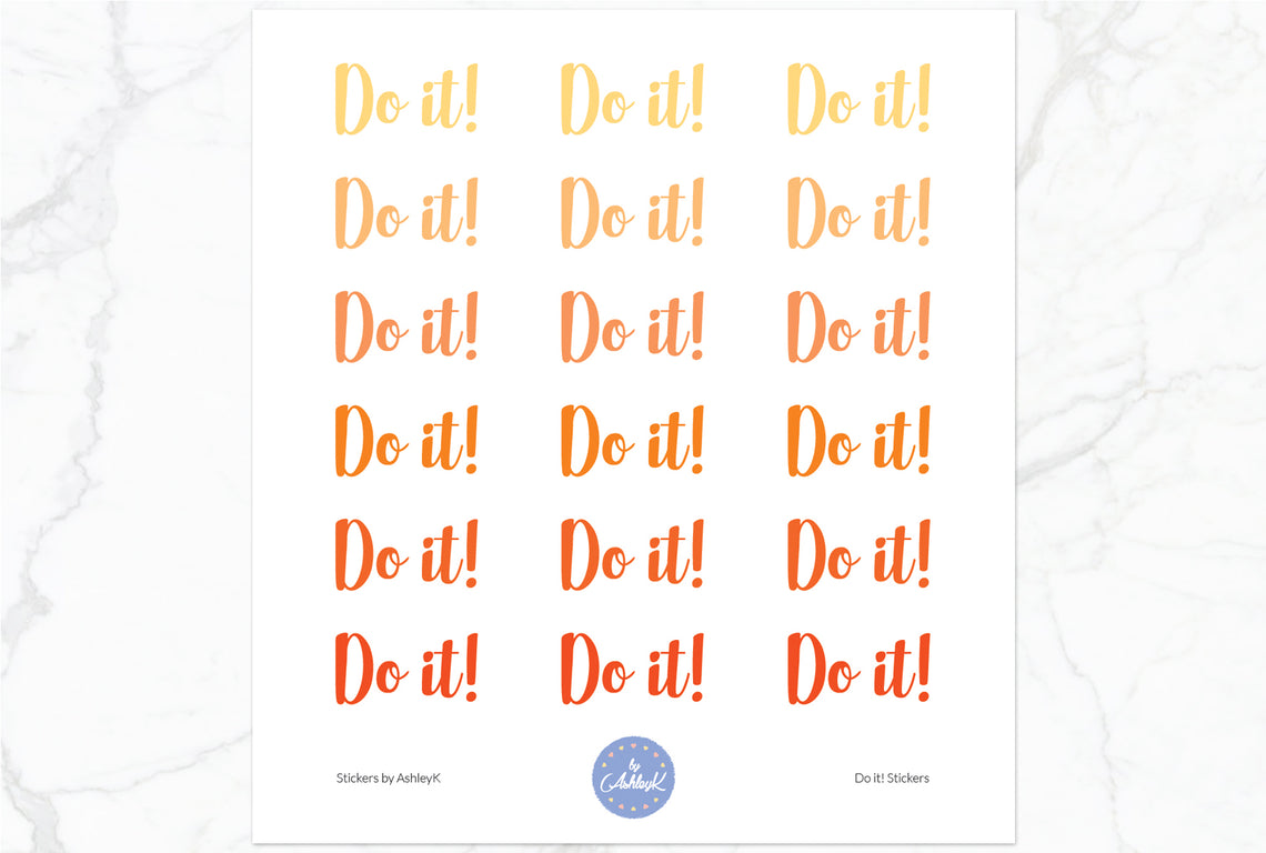 Do it Stickers - Orange