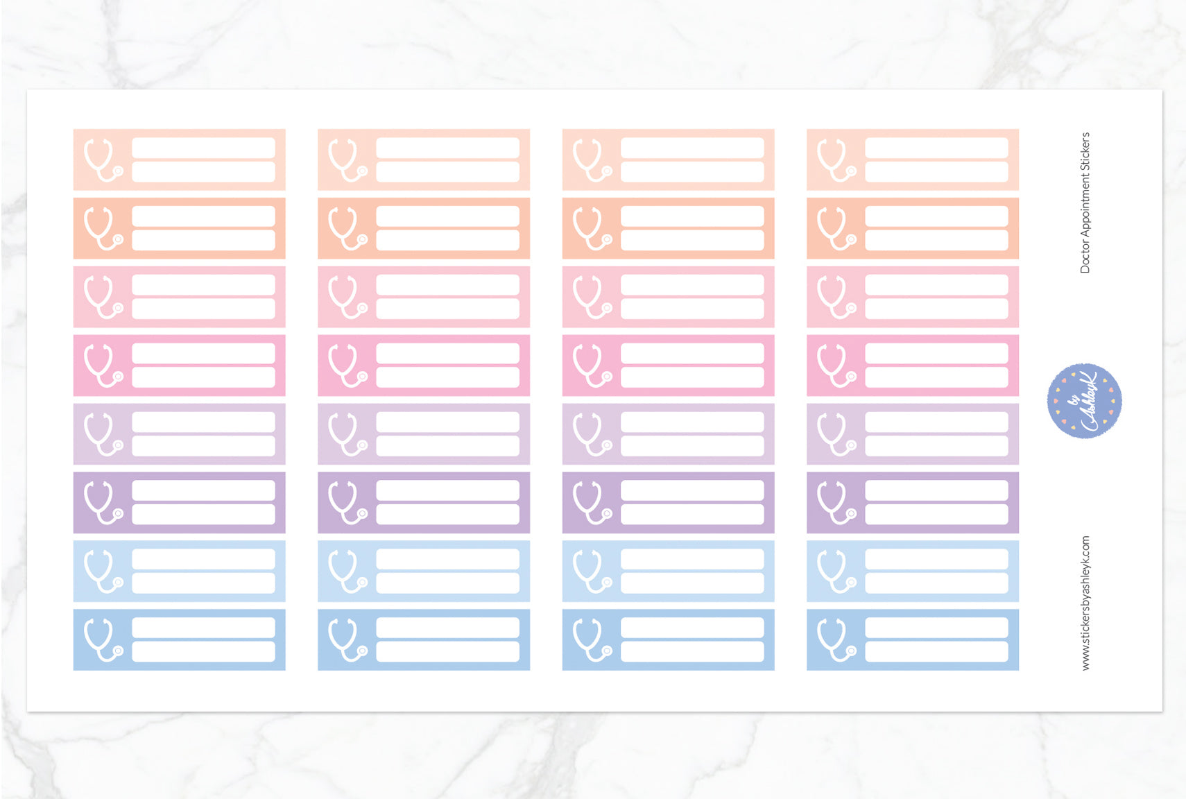 Doctor Appointment Stickers - Pastel Sunset