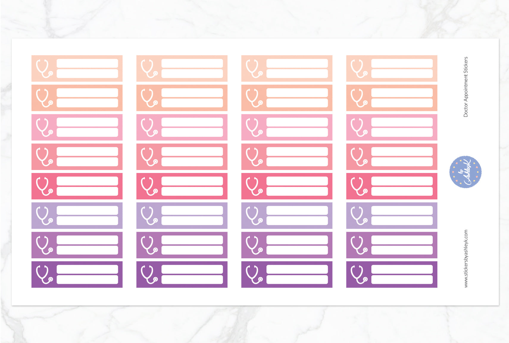 Doctor Appointment Stickers - Raspberry
