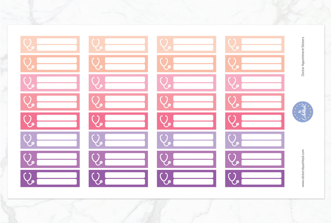 Doctor Appointment Stickers - Raspberry
