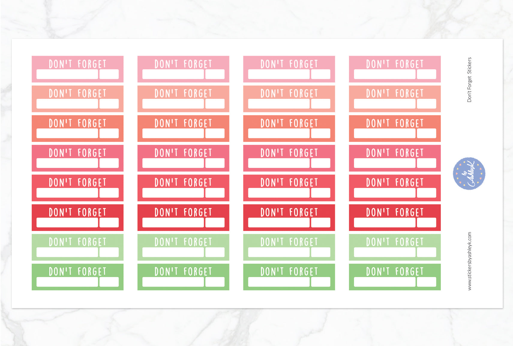 Don't Forget Stickers - Strawberry