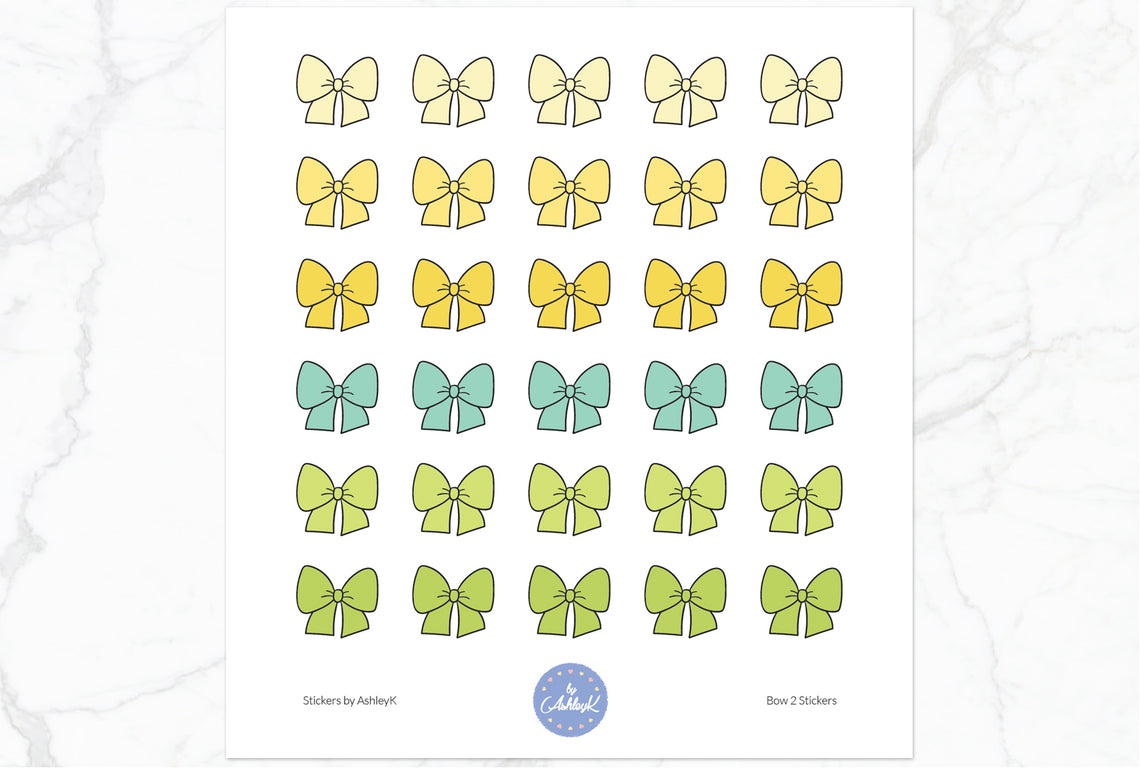 Doodle Bow 2 Stickers - Lemon&Lime