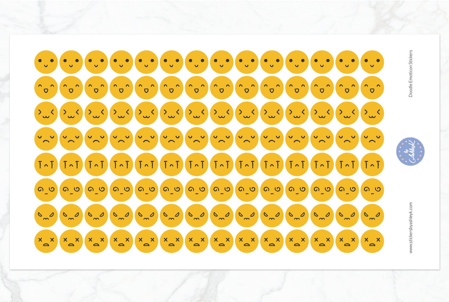 Doodle Emoticon Stickers - Basic