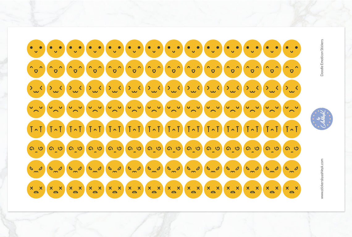 Doodle Emoticon Stickers - Basic
