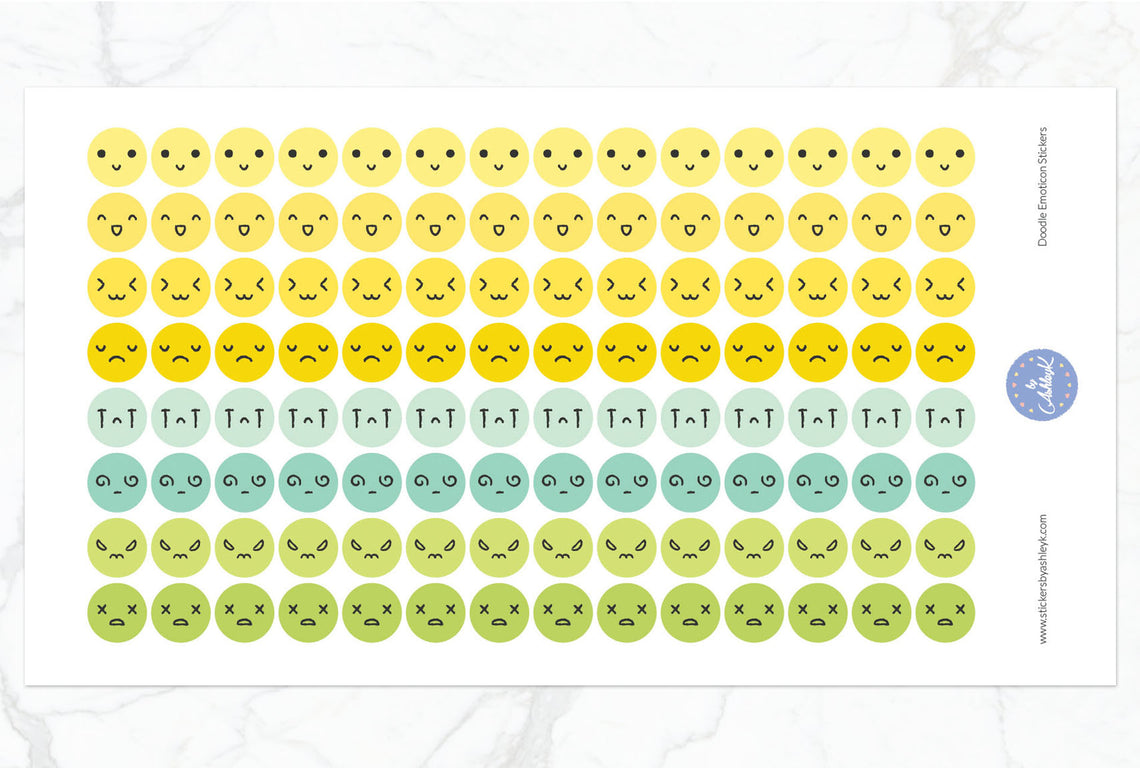 Doodle Emoticon Stickers - Lemon&Lime