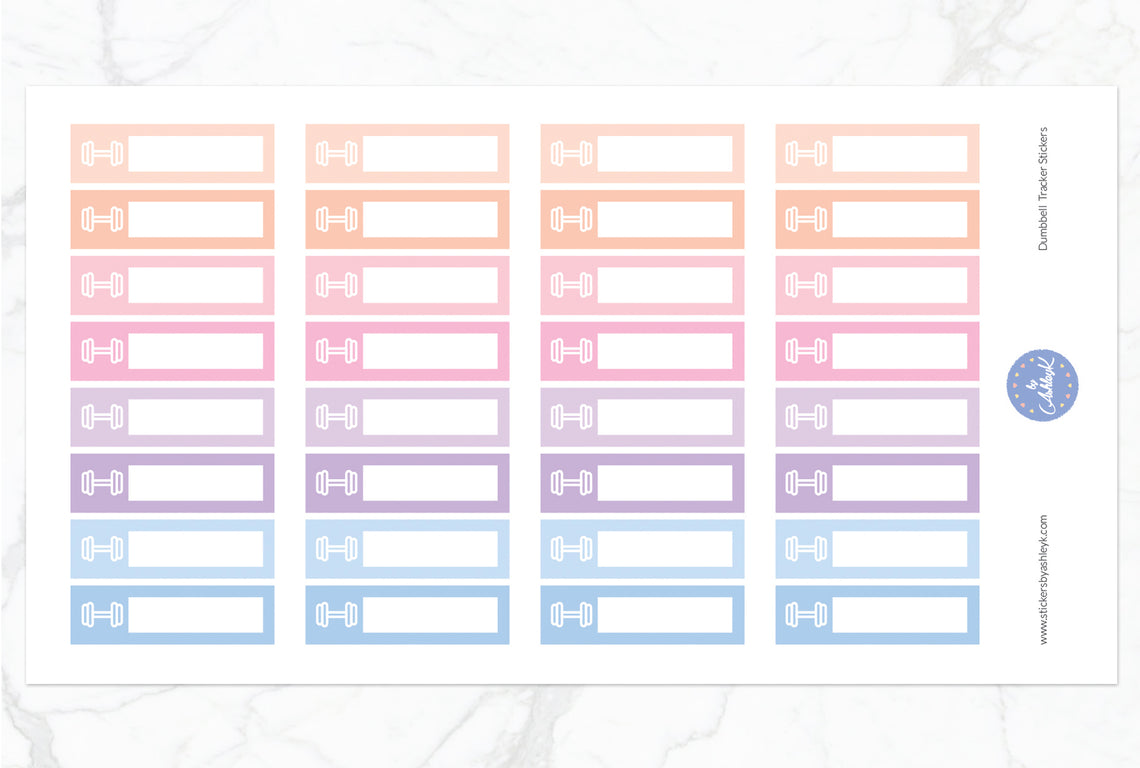 Dumbbell Tracker Stickers - Pastel Sunset
