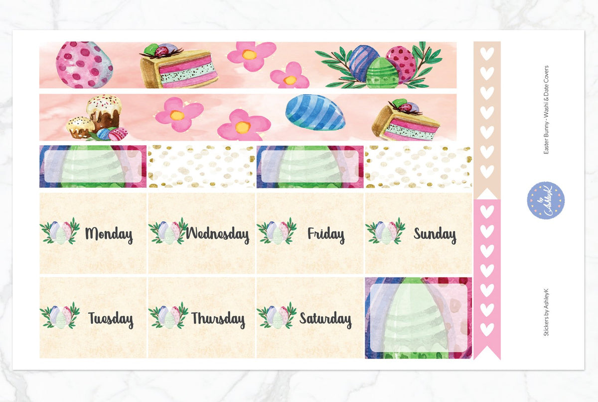 Easter Bunny Weekly Kit - Happy Planner Stickers – Stickers by AshleyK