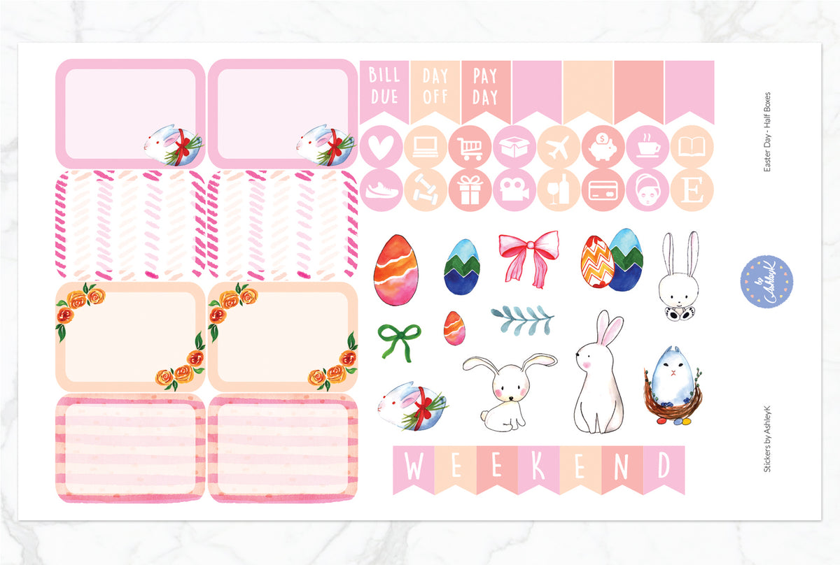 Easter Day Weekly Kit - Happy Planner Stickers – Stickers by AshleyK