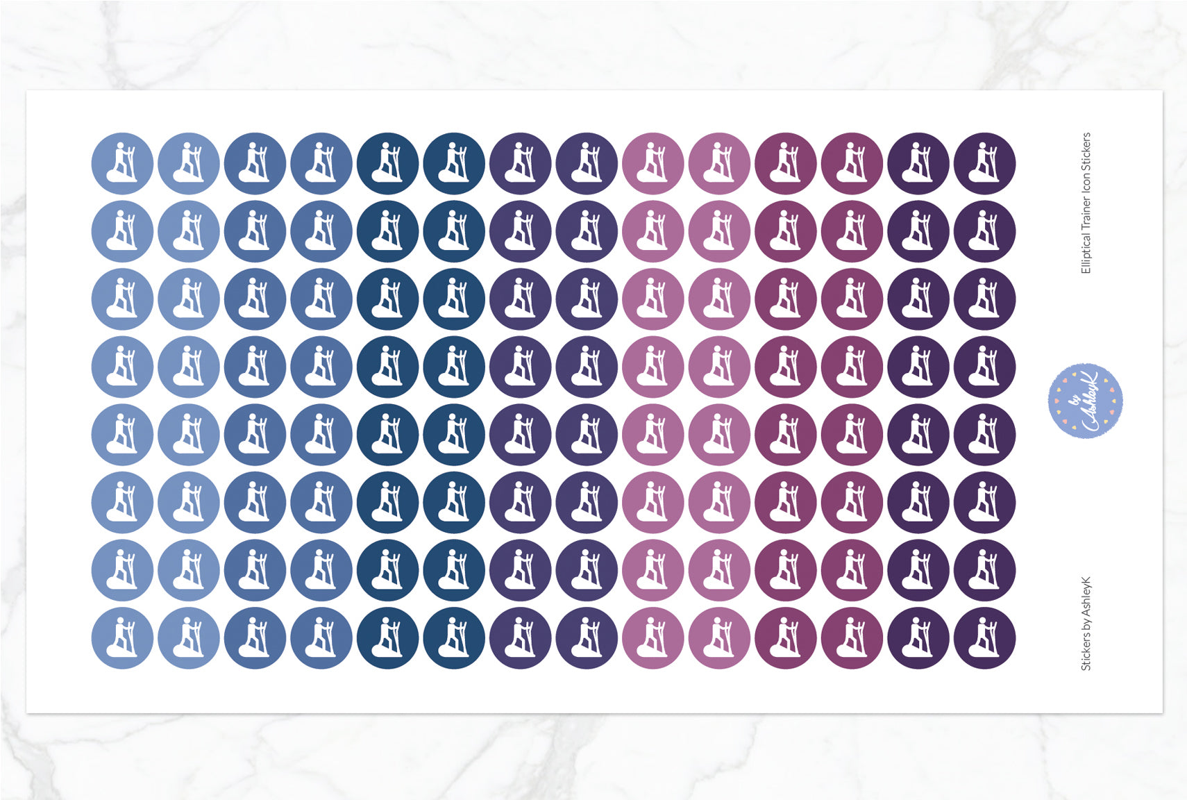 Elliptical Trainer Stickers - Blueberry