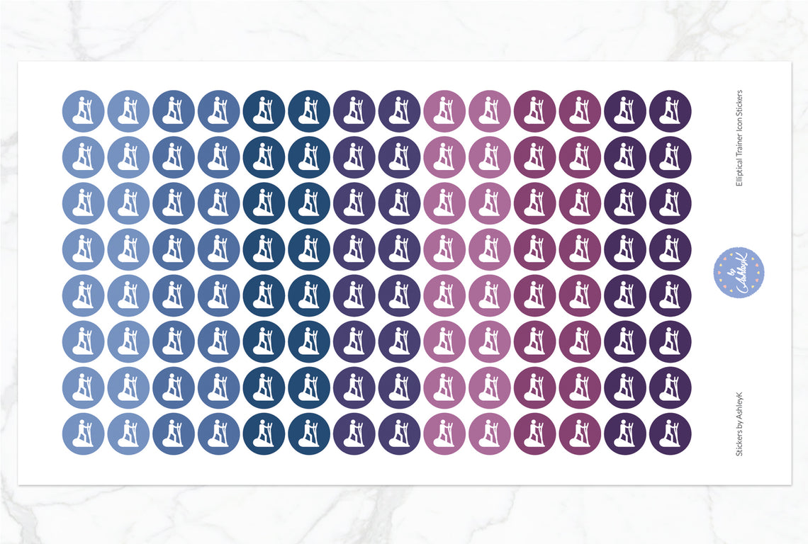 Elliptical Trainer Stickers - Blueberry