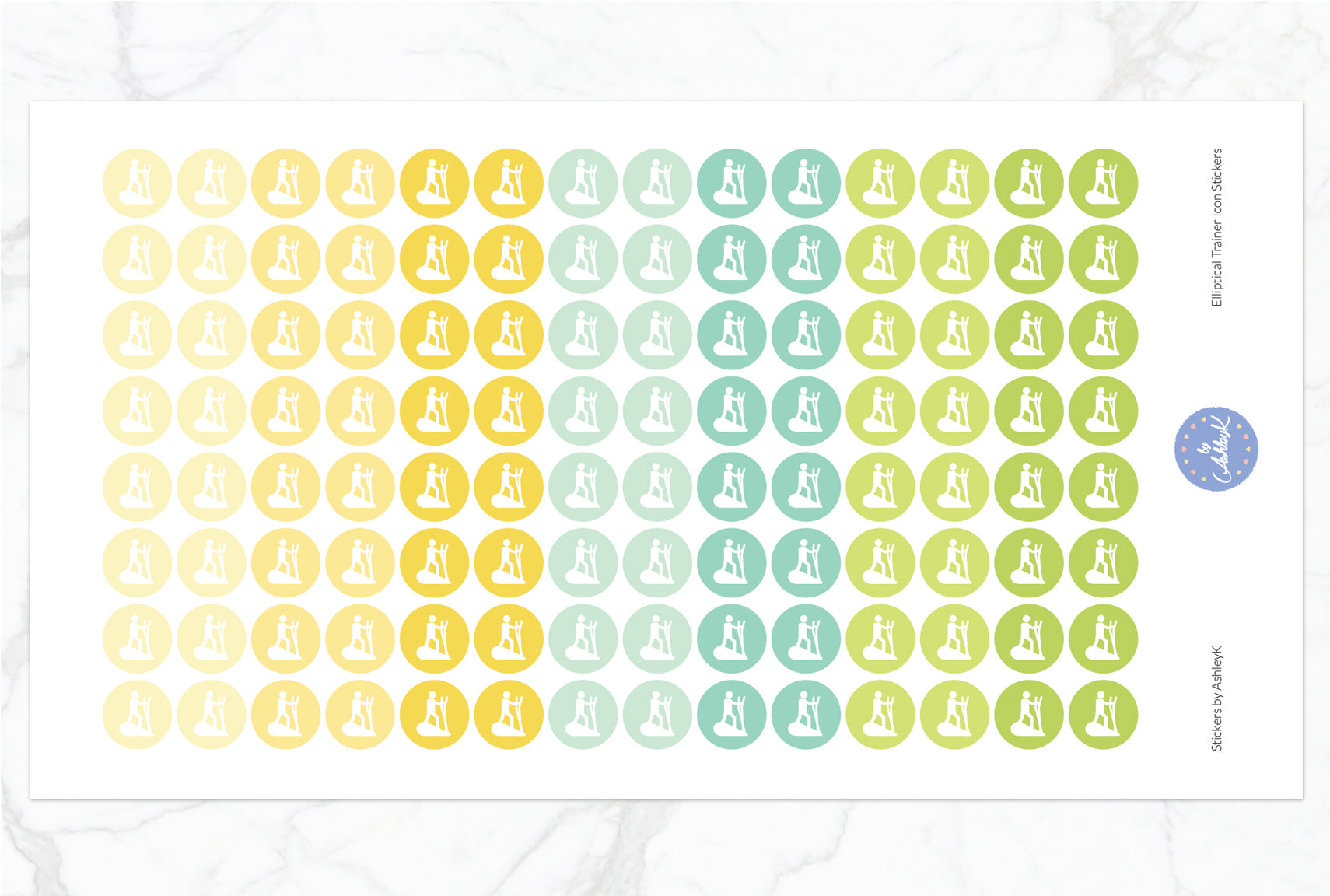 Elliptical Trainer Stickers - Lemon&Lime