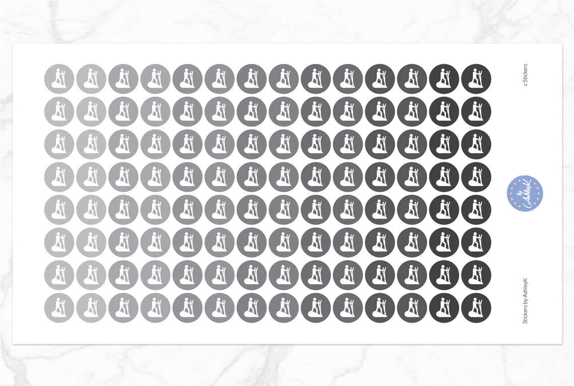 Elliptical Trainer Stickers - Monochrome