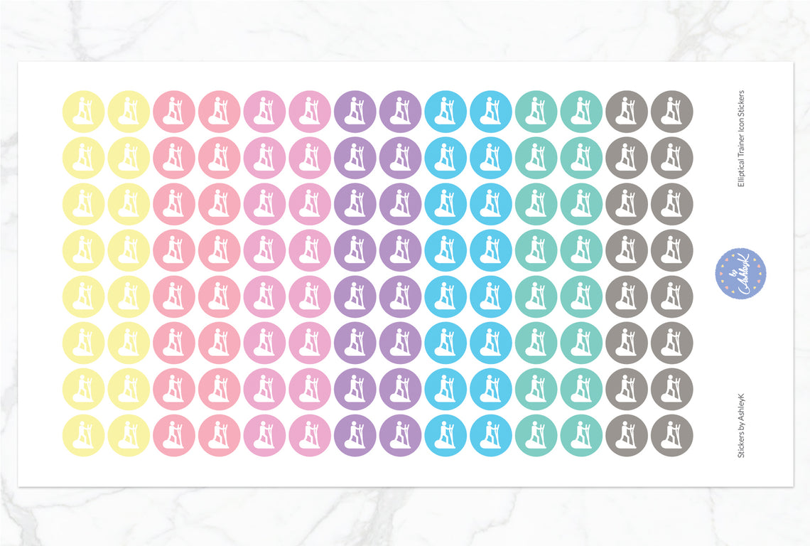 Elliptical Trainer Stickers - Pastel