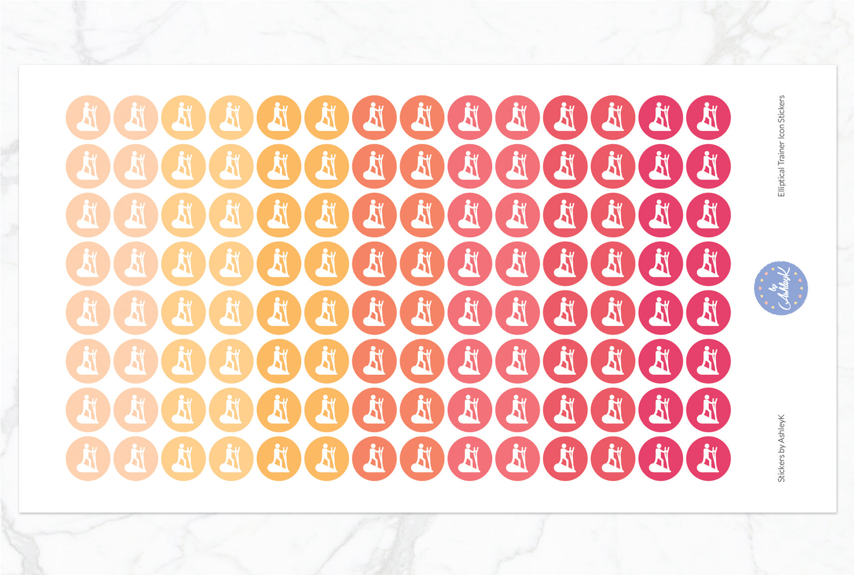 Elliptical Trainer Stickers - Peach