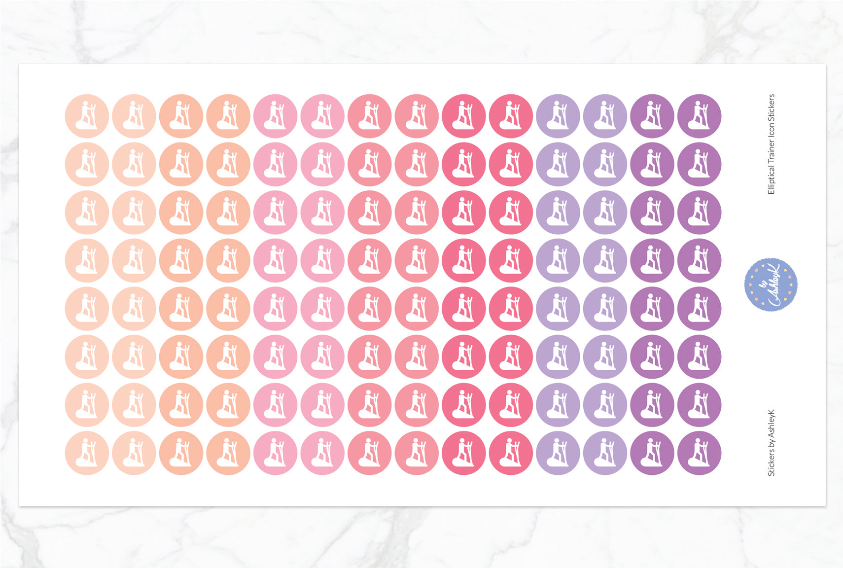Elliptical Trainer Stickers - Raspberry