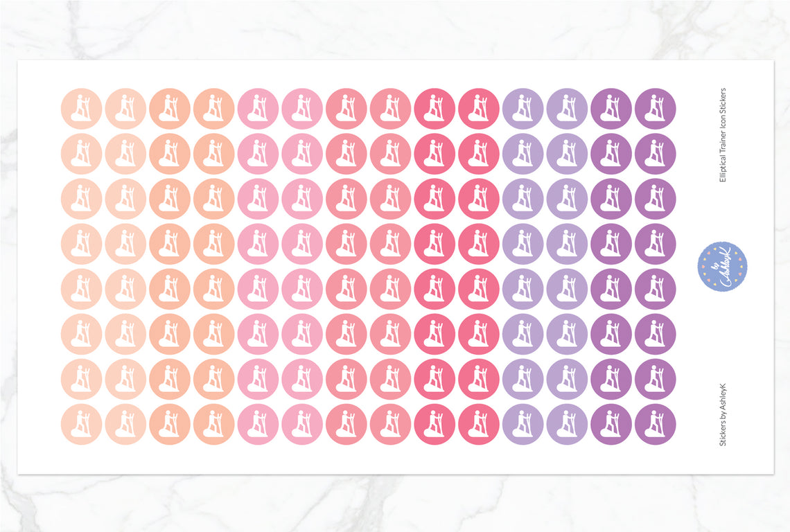 Elliptical Trainer Stickers - Raspberry