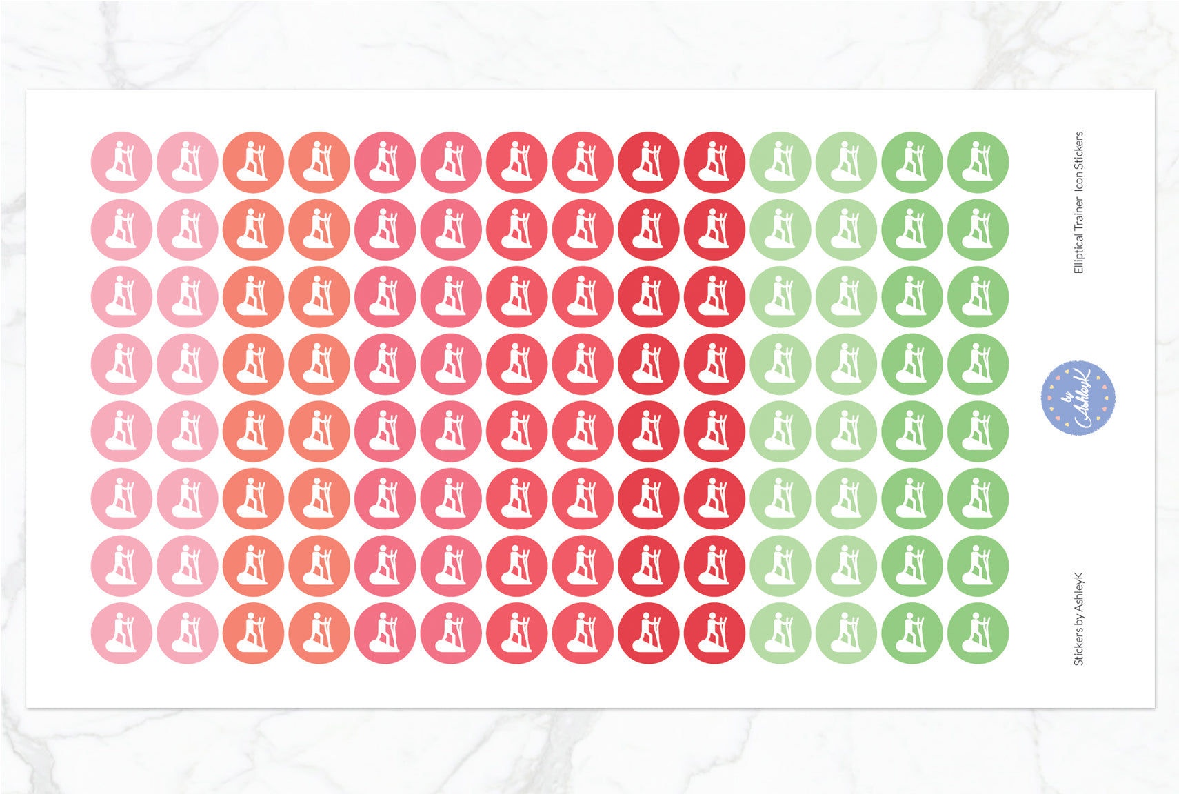 Elliptical Trainer Stickers - Strawberry