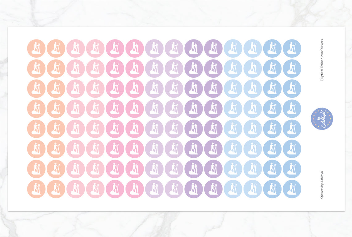 Elliptical Trainer Stickers - Pastel Sunset