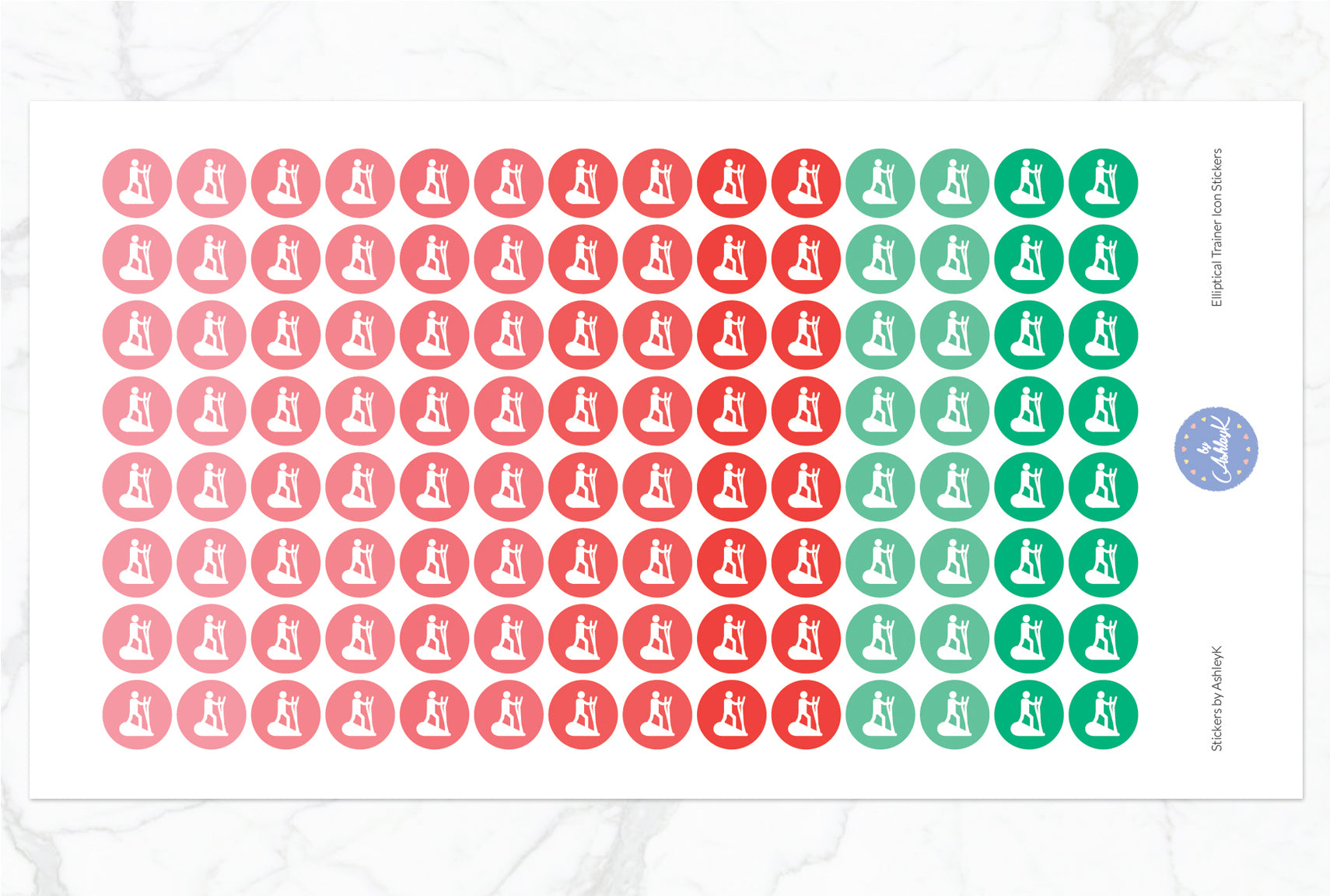 Elliptical Trainer Stickers - Watermelon