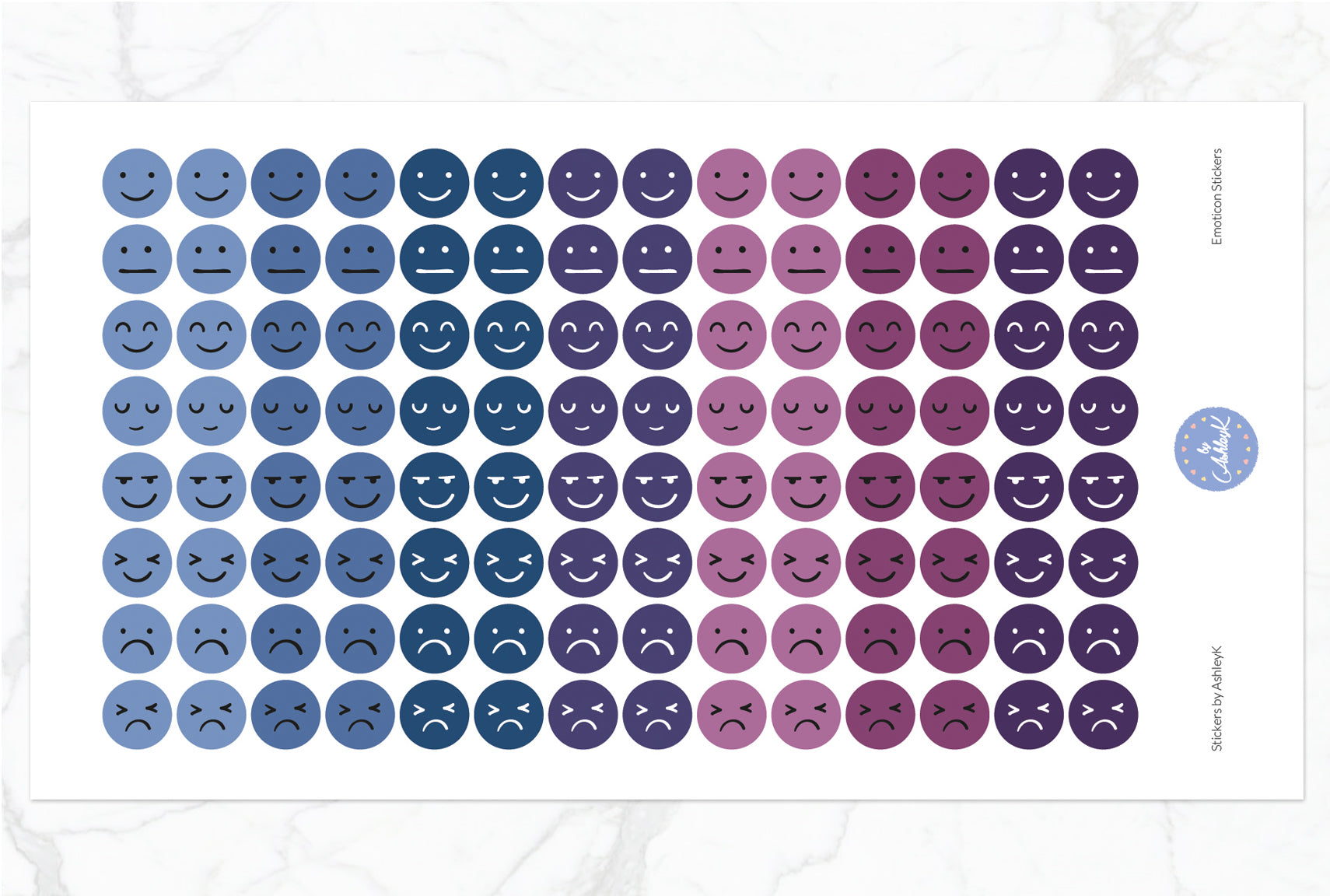 Emoticon Stickers - Blueberry