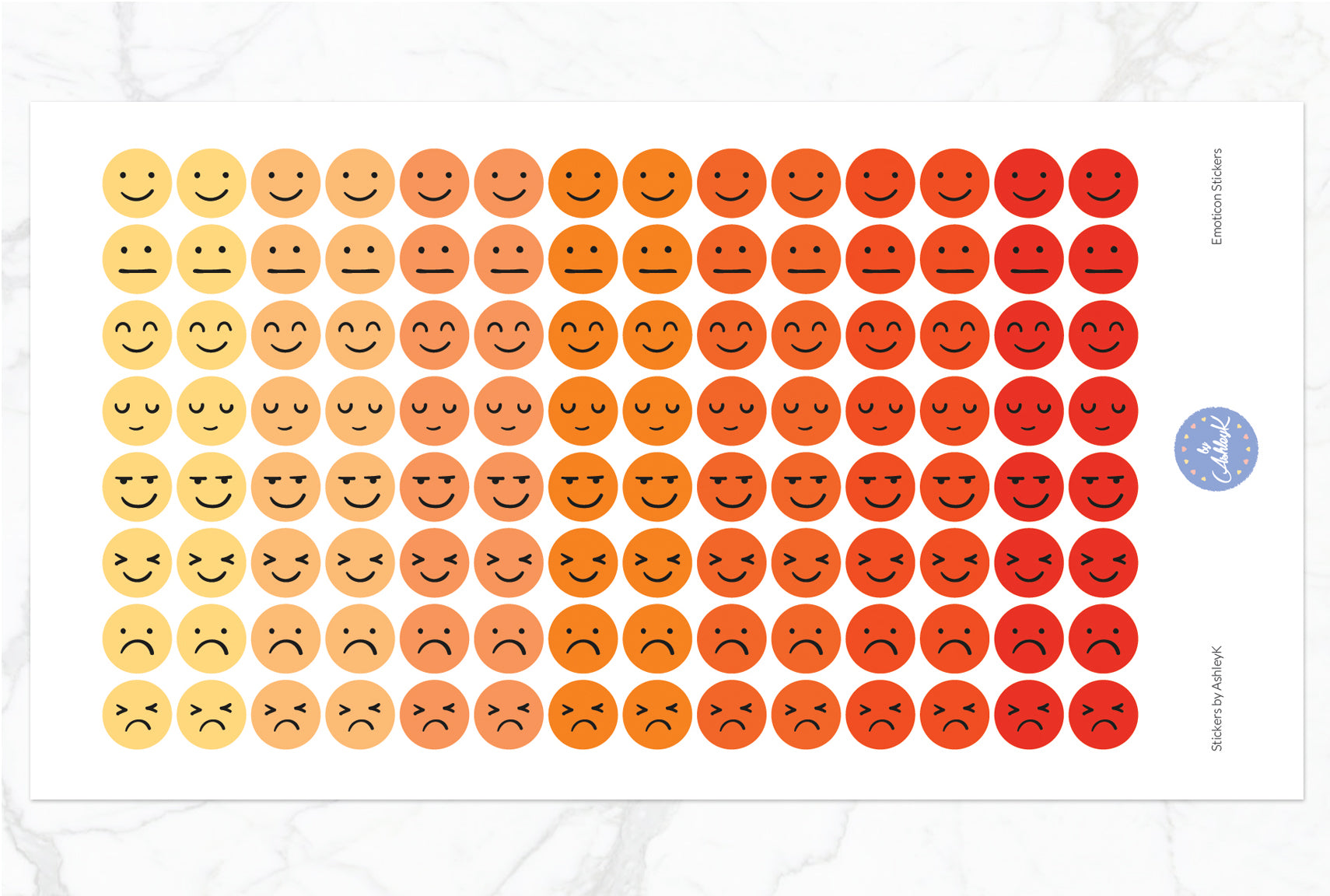 Emoticon Stickers - Orange
