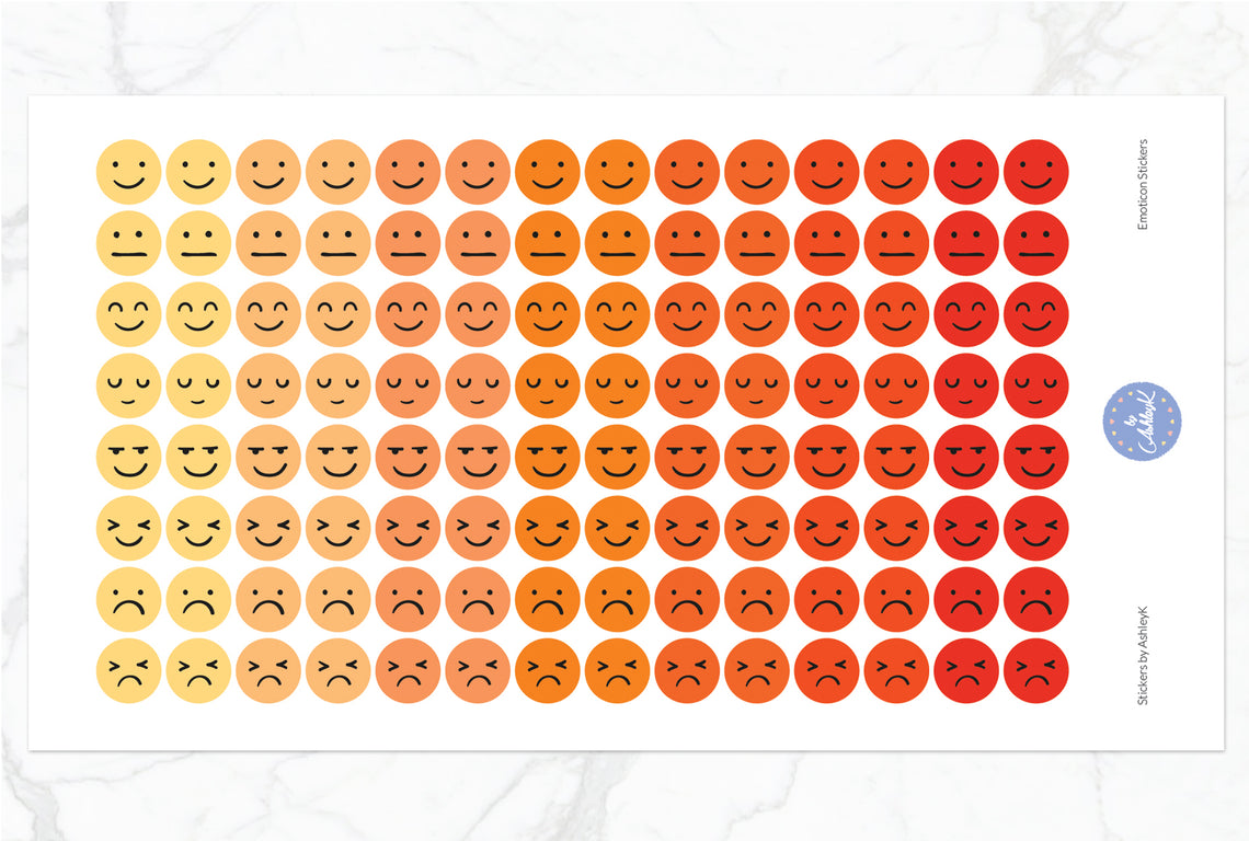 Emoticon Stickers - Orange
