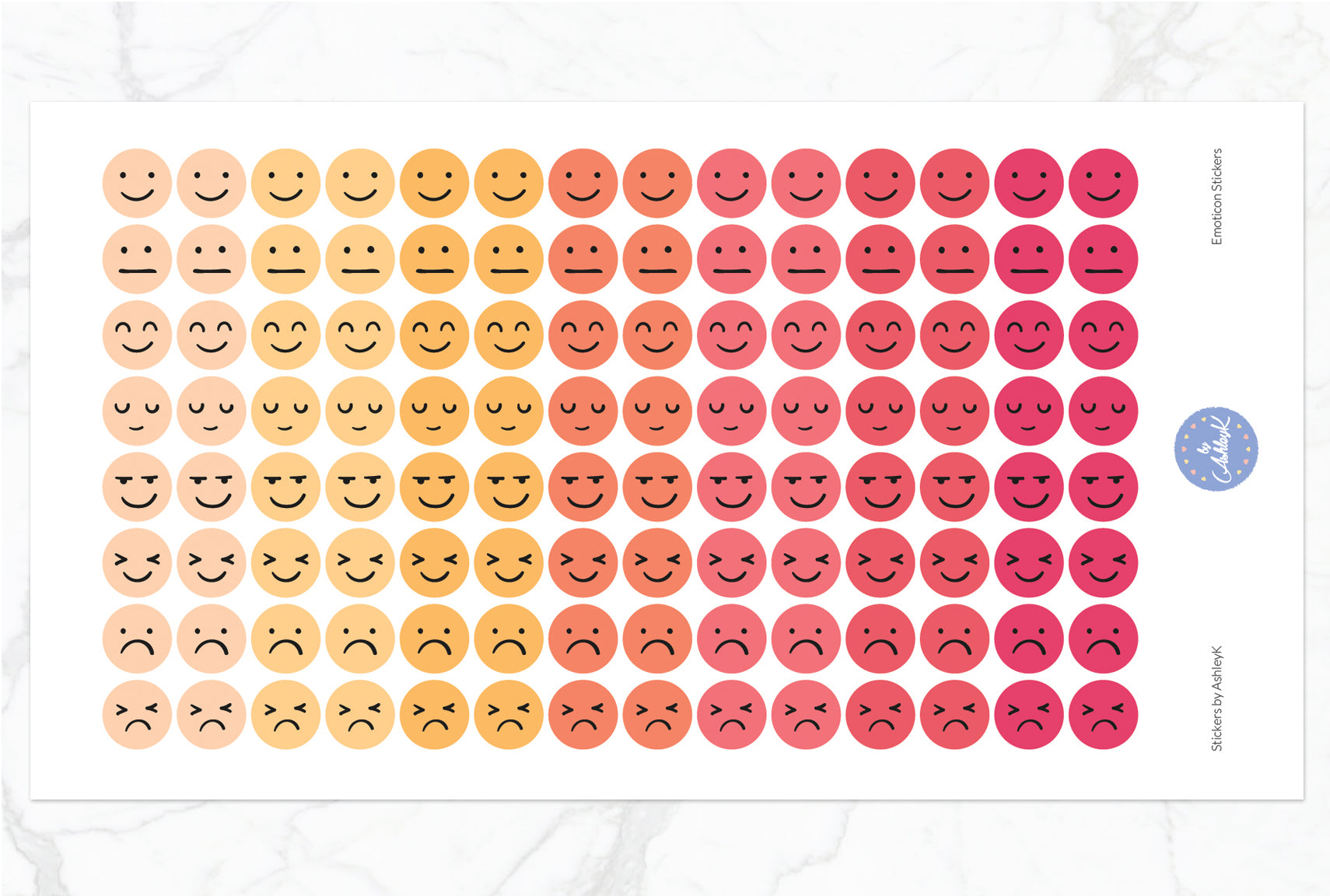 Emoticon Stickers - Peach
