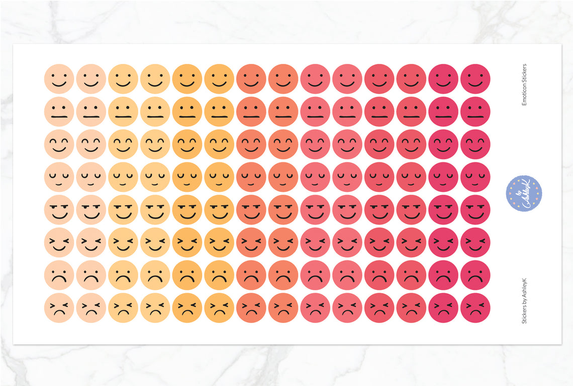 Emoticon Stickers - Peach