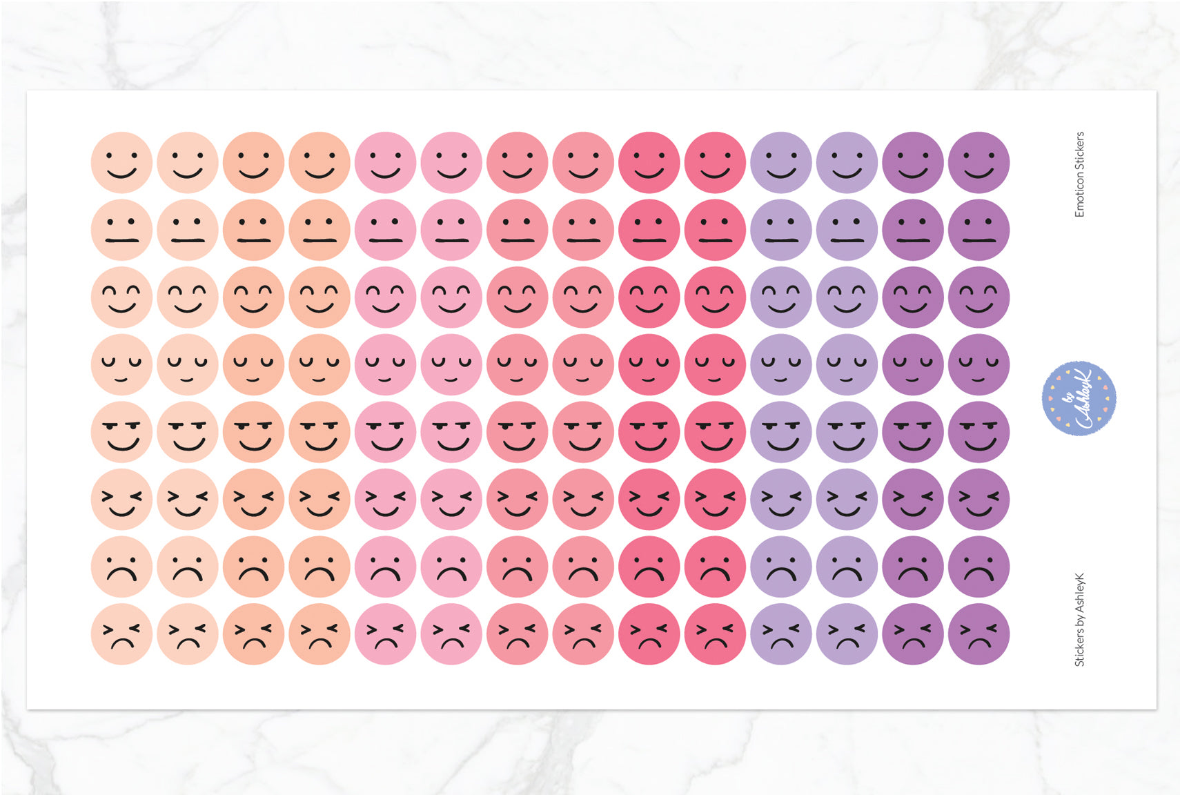 Emoticon Stickers - Raspberry