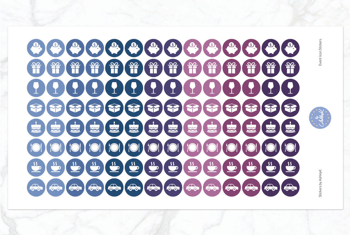 Event Icon Stickers - Blueberry