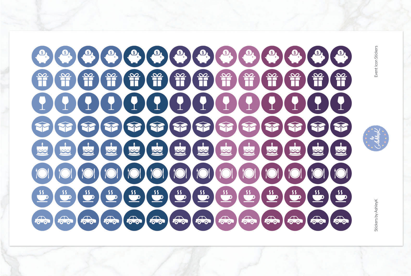 Event Icon Stickers - Blueberry