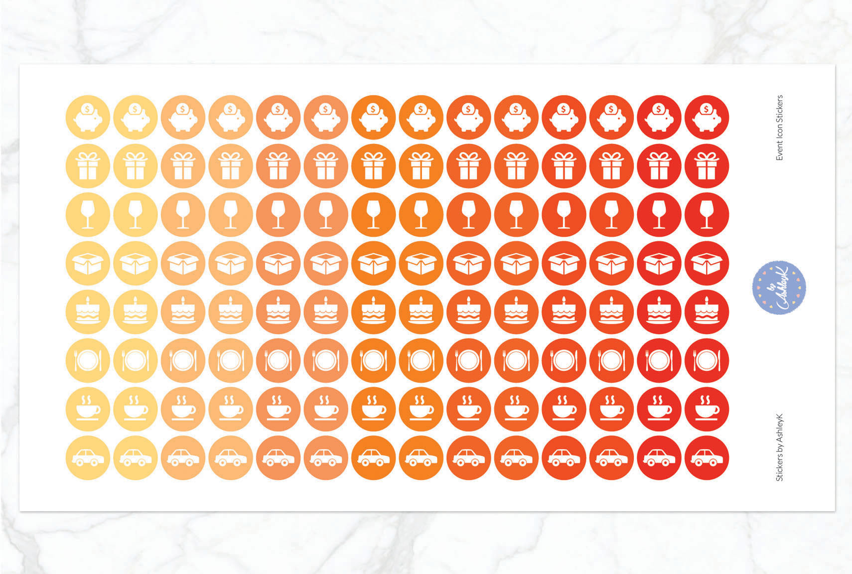 Event Icon Stickers - Orange