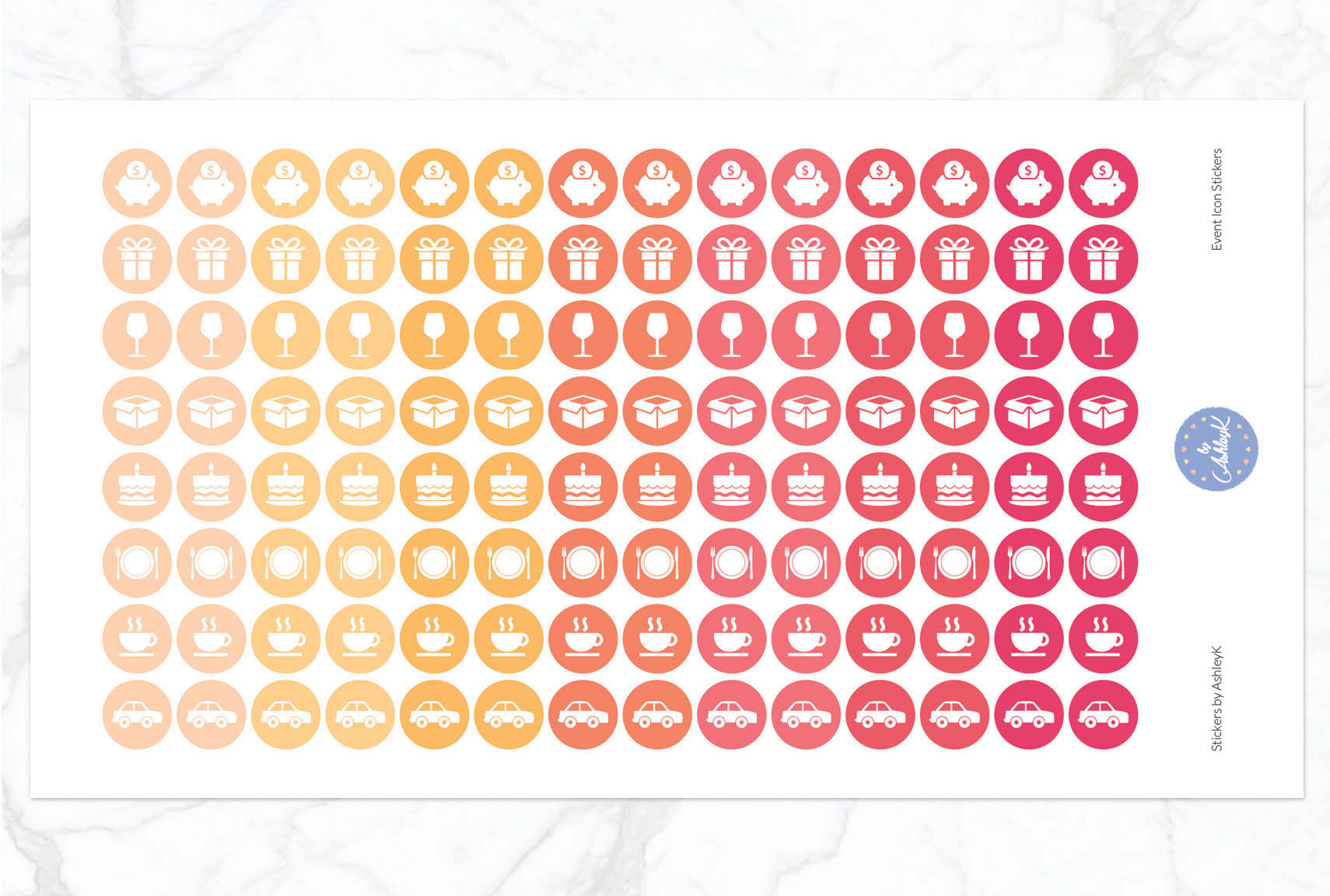 Event Icon Stickers - Peach