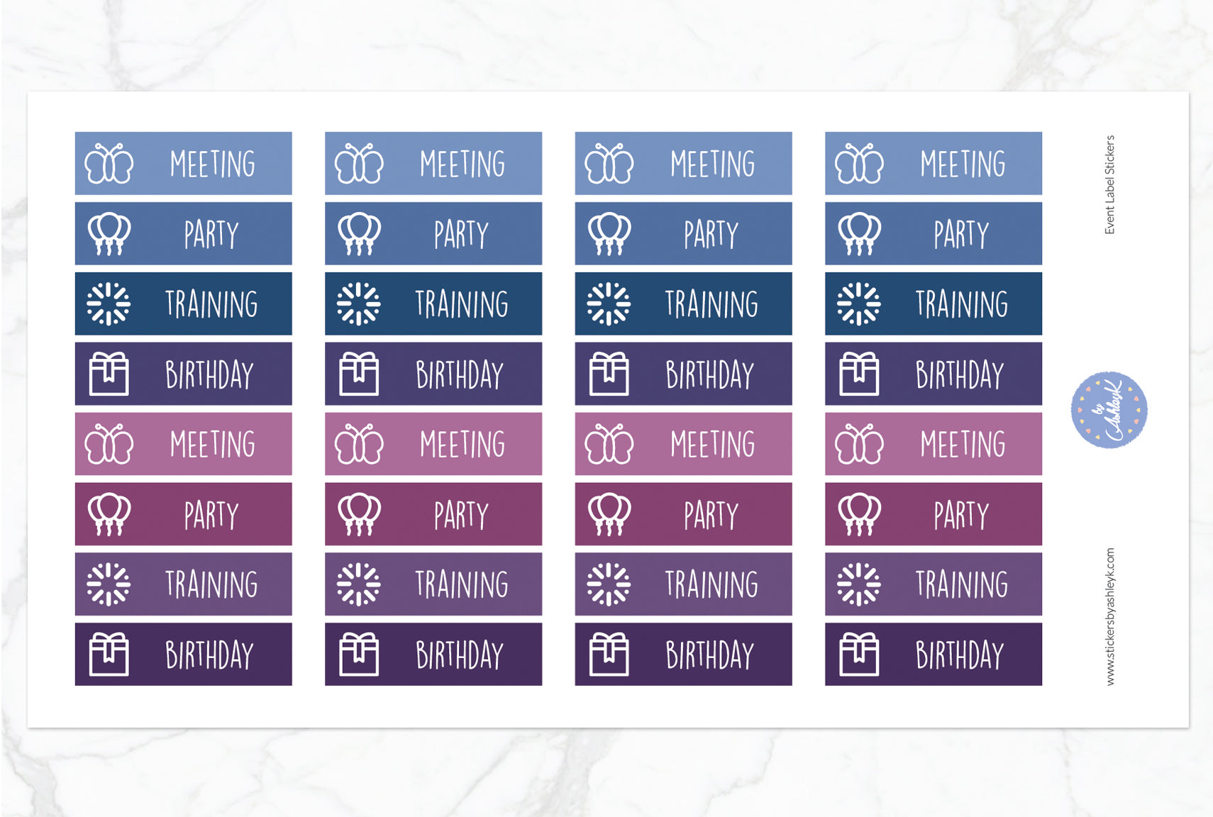 Event Label Stickers - Blueberry