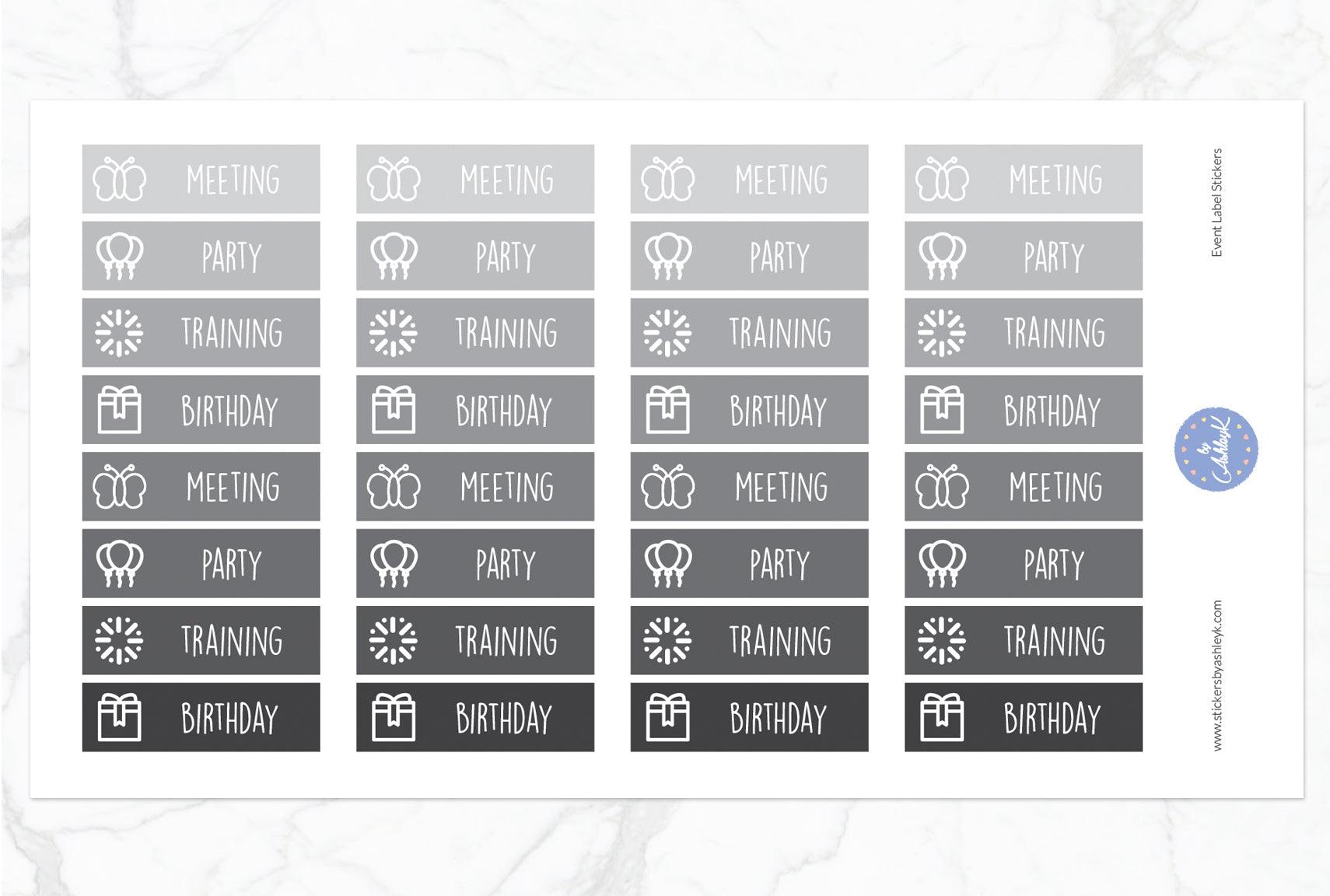 Event Label Stickers - Monochrome