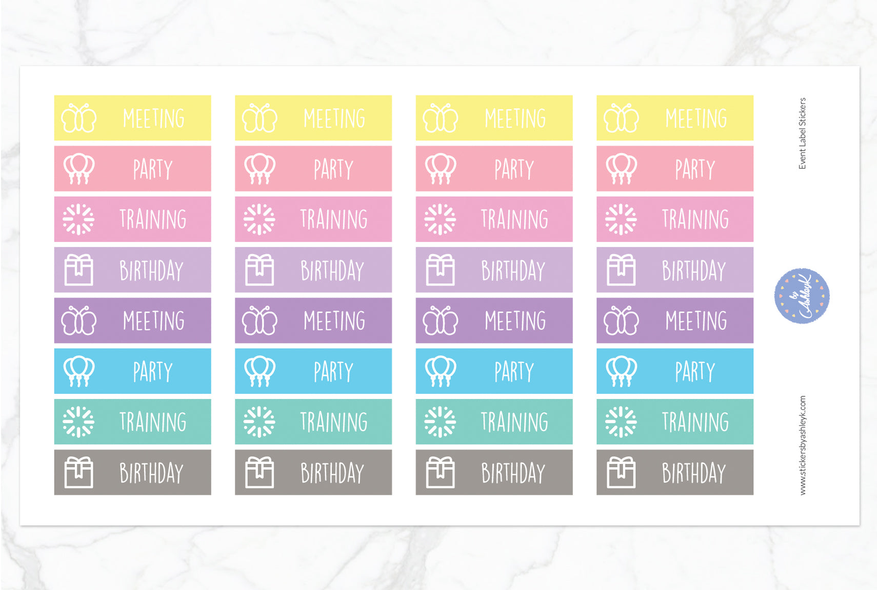 Event Label Stickers - Pastel