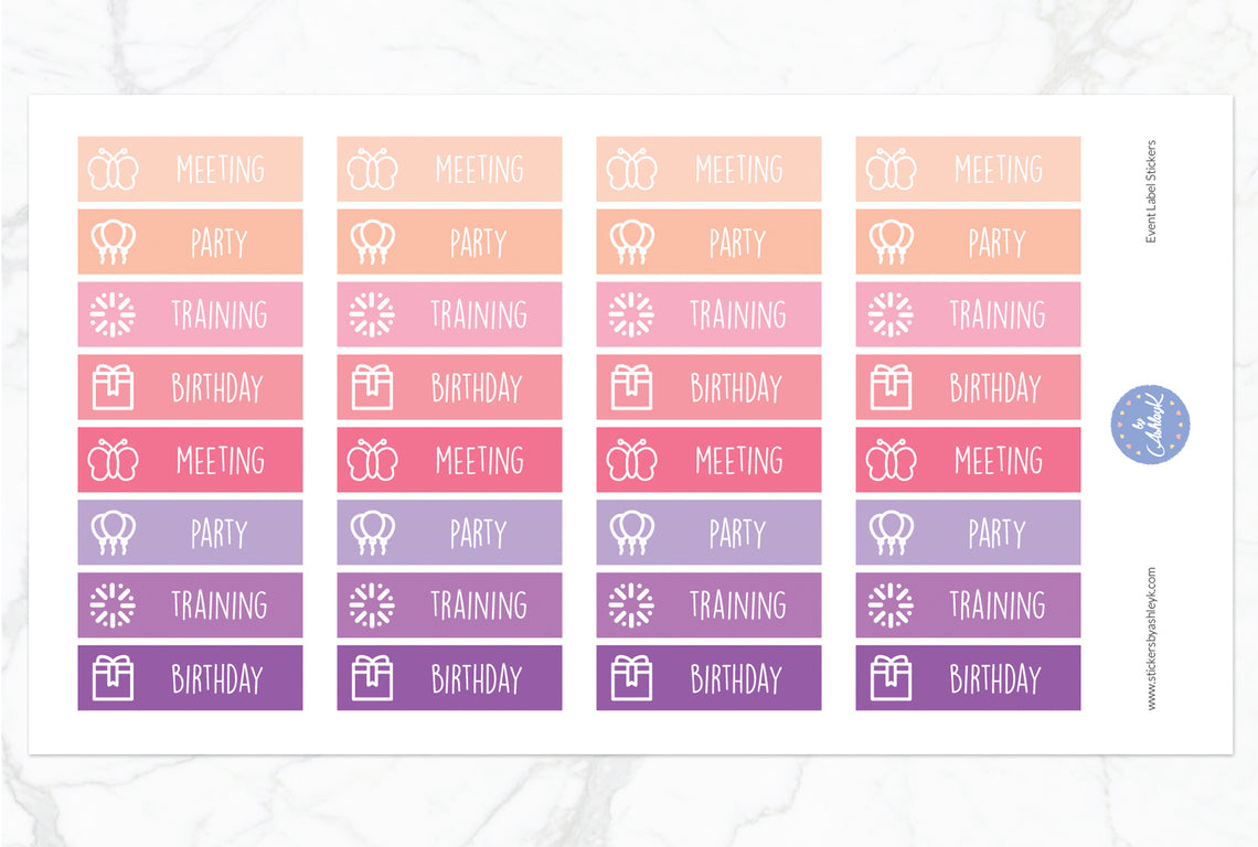 Event Label Stickers - Raspberry