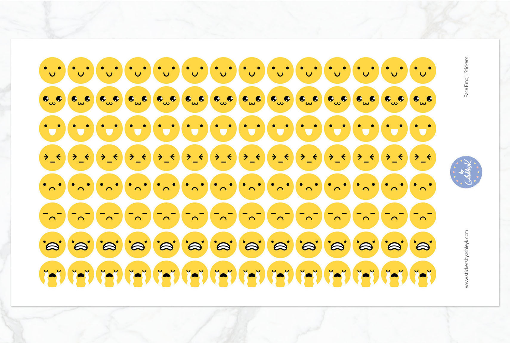 Face Emoji Round Stickers