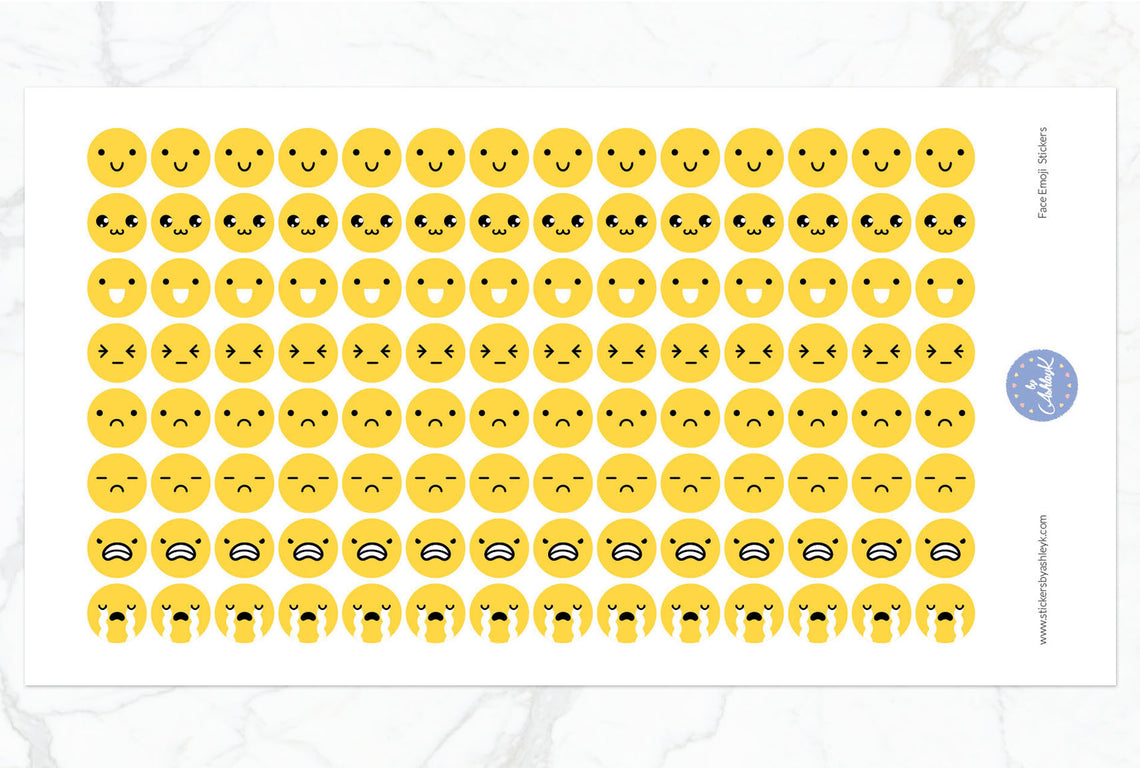 Face Emoji Round Stickers