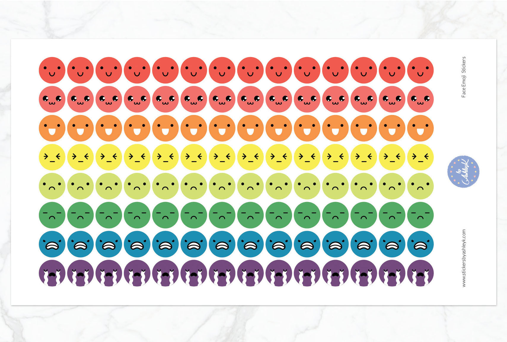 Face Emoji Round Stickers