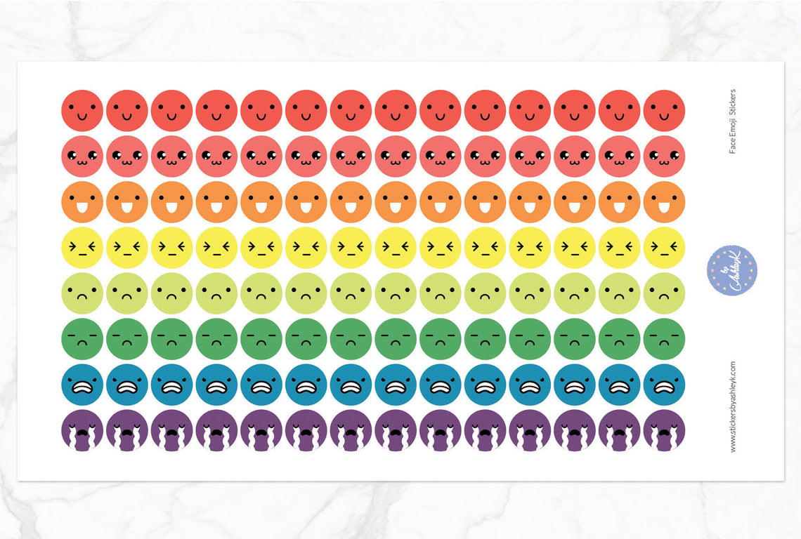 Face Emoji Round Stickers