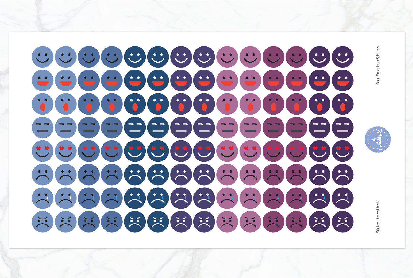 Emoticon Stickers - Blueberry
