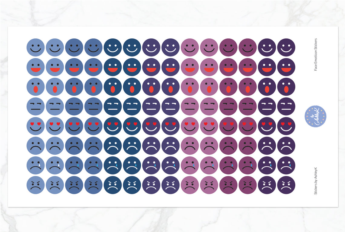Emoticon Stickers - Blueberry